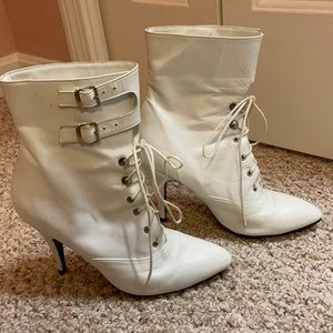 COPY - White leather boot heels